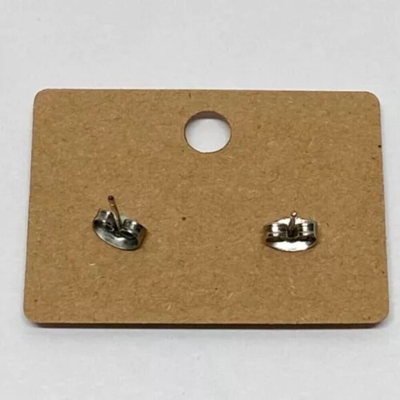 Claire's Sensitive Solution Flower Earrings White Silver Tone Stud Flowers NWOT - Picture 6 of 7